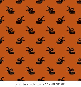 Seamless geometrical pattern with abstract small swirls. Based on ancient art of Mexican Maya Indians.