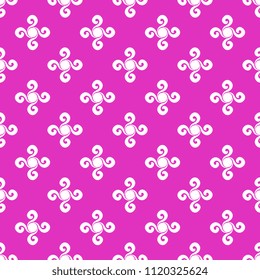 Seamless geometrical pattern with abstract spiral crosses. 