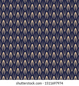Seamless geometrical  pattern in Art Deco style with editable strokes
