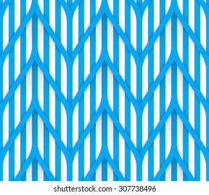 Seamless geometrical pattern. Blue stripes on a white background. Vector illustration