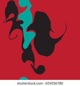 Seamless geometrical pattern with bright abstract spots. Dynamic shapes, vivid colors.