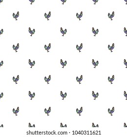 Seamless geometrical pattern with chickens, roosters 