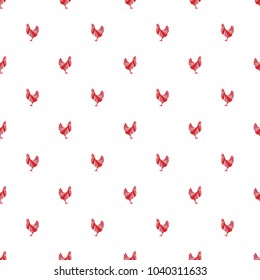 Seamless geometrical pattern with chickens, roosters 