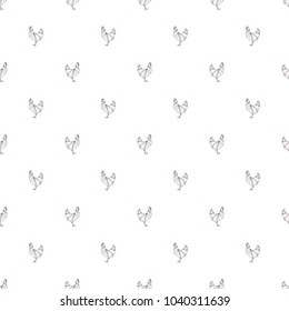 Seamless geometrical pattern with chickens, roosters 