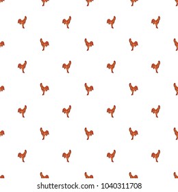 Seamless geometrical pattern with chickens, roosters 