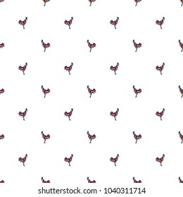 Seamless geometrical pattern with chickens, roosters 