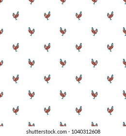 Seamless geometrical pattern with chickens, roosters 