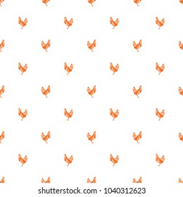 Seamless geometrical pattern with chickens, roosters 