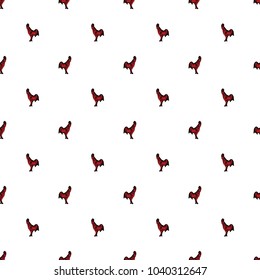 Seamless geometrical pattern with chickens, roosters 