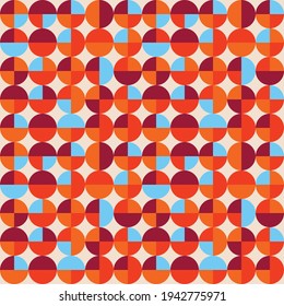 Seamless geometrical pattern with circles. For textile, cover, packaging, print. Vector pattern. 