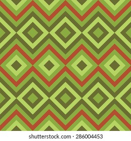 Seamless geometrical pattern composed of squares and zigzag lines. Vector illustration.