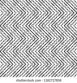 The seamless geometrical pattern consisting of coal lines, rhombuses, octagons and a dashed line. The repeating geometrical figures. Vector.
