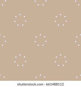 Seamless geometrical pattern with crowns of pearl beads or dew water drops.