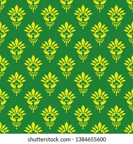 Seamless geometrical pattern with green background