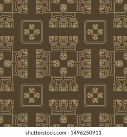 Seamless geometrical pattern with Native American motifs from ancient Peru.