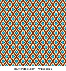 Seamless geometrical pattern with ornate rhombuses.