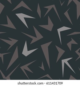Seamless geometrical pattern with polygons, dark abstract geometric texture with angle shapes for textile, wrapping paper, backgrounds