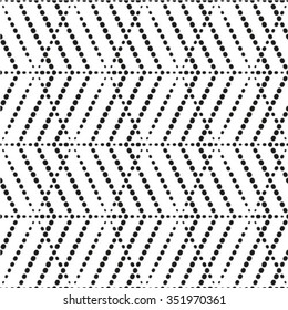 Seamless geometrical pattern. Repeating tiles with dotted lines. Vector illustration.