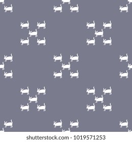 Seamless geometrical pattern with silhouettes of hare or rabbit.