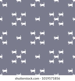 Seamless geometrical pattern with silhouettes of hare or rabbit.