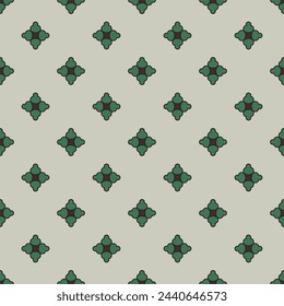 Seamless geometrical pattern with small abstract cross shapes.