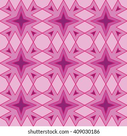 Seamless geometrical pattern with stars, colorful vector illustration
