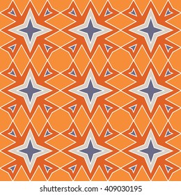 Seamless geometrical pattern with stars, colorful vector illustration
