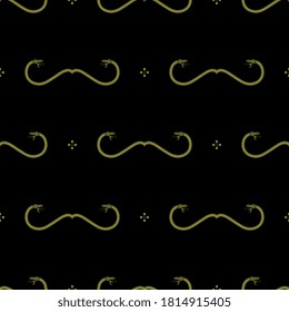 Seamless geometrical pattern with stylized snakes. Antique style.