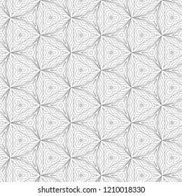 Seamless geometrical pattern. Thin curved line. A wattled modern fashionable background for design of the card, the poster, a flyer, a cover. Vector illustration.