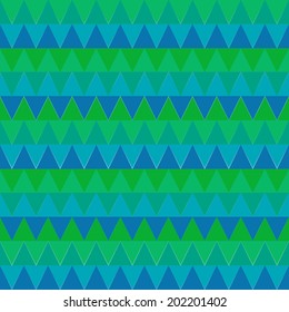 Seamless geometrical pattern with triangle element in several colors: from green to blue