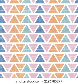 Patrón geométrico impecable con triángulos. fondo veraniego de color pastel con figuras geométricas texturizadas. Ilustración gráfica, impresión para envoltura, fondo, cubierta, superficie