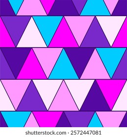 Seamless geometrical pattern with triangles print wallpaper vector illustration multicolor endless background for pack, paper, textile etc