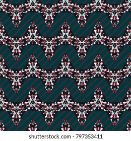 Seamless geometrical pattern, vector design, endless abstract background, mosaic, tribal
