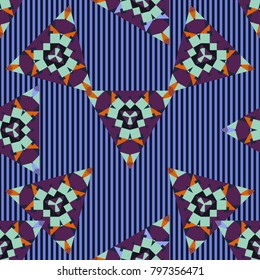 Seamless geometrical pattern, vector design, endless abstract background, mosaic, tribal