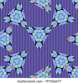 Seamless geometrical pattern, vector design, endless abstract background, mosaic, tribal