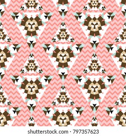 Seamless geometrical pattern, vector design, endless abstract background, mosaic, tribal
