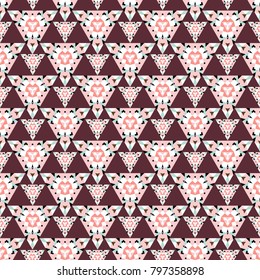Seamless geometrical pattern, vector design, endless abstract background, mosaic, tribal