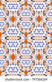Seamless geometrical pattern, vector design, endless abstract background, mosaic, tribal