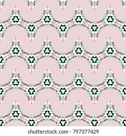 Seamless geometrical pattern, vector design, endless folkloric background, mosaic, tribal style