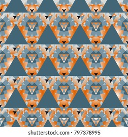 Seamless geometrical pattern, vector design, endless abstract background, mosaic, tribal