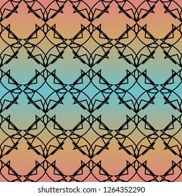 Seamless geometrical pattern, vector ornament with a gradient.