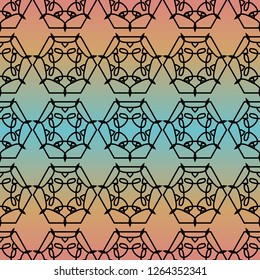 Seamless geometrical pattern, vector ornament with a gradient.