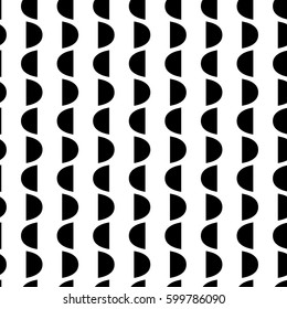 Seamless geometrical pattern. Waved. Black and white.