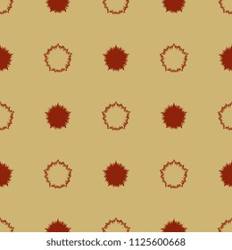 Seamless geometrical polka dot pattern with round abstract mandalas. 