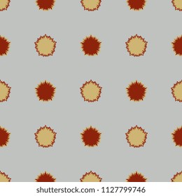 Seamless geometrical polka dot pattern with round abstract shapes.