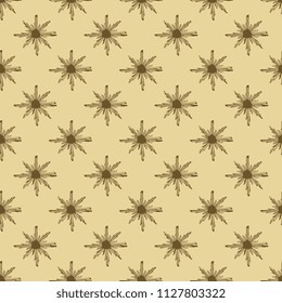 Seamless geometrical polka dot pattern with beautiful angular stars.