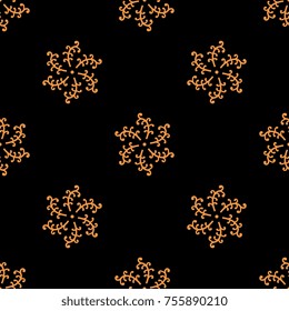 Seamless geometrical polka dot pattern with abstract round elements.