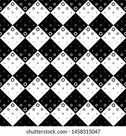 Seamless geometrical ring pattern background - abstract monochrome vector design
