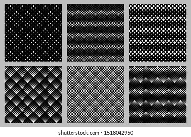 Seamless geometrical rounded diagonal square pattern background design collection - abstract vector illustrations