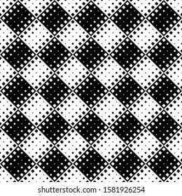 Seamless geometrical rounded diagonal square pattern background design - monochrome vector graphic from squares